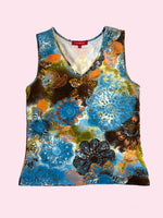 SECOND HAND 90S/00S PANACHE PATERN TANK TOP