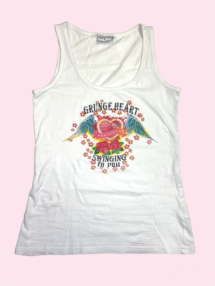 SECOND HAND GINA GRUNGE HEART TANK TOP