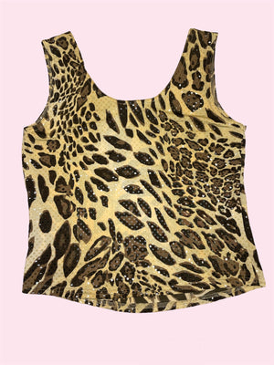 SECOND HAND AMISU LEO PAILLETTEN TANKTOP