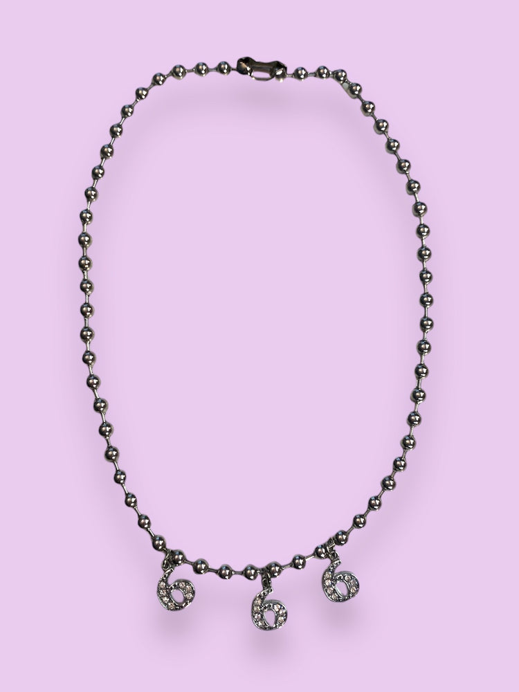 
            
                Load image into Gallery viewer, 666 RHINESTONE NECKLACE
            
        