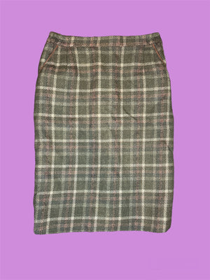 SECOND HAND CHECKED PATTERN SKIRT