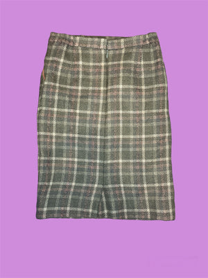 SECOND HAND CHECKED PATTERN SKIRT