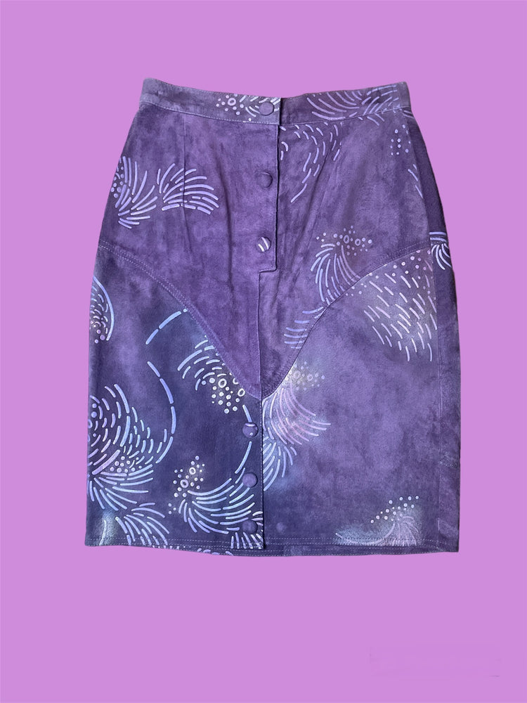 
            
                Load image into Gallery viewer, SECOND HAND PURPLE LEATHER SKIRT
            
        