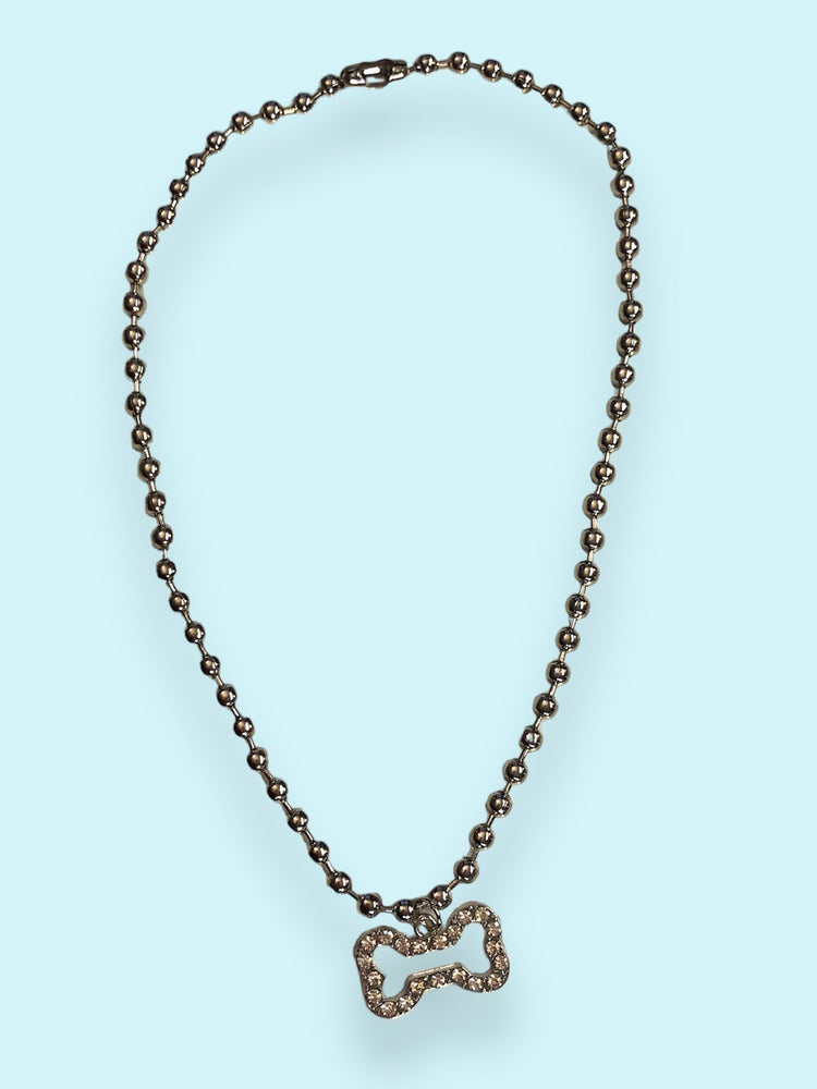 RHINESTONE DOGBONE NECKLACE