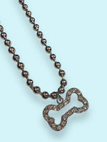 RHINESTONE DOGBONE NECKLACE