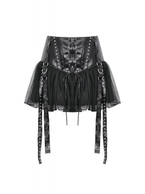 DARK IN LOVE FAUX LEATHER PUFFY SKIRT KW331