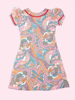 
            
                Load image into Gallery viewer, DEADSTOCK 70S DRESS PEACH PINK PATTERN
            
        