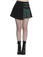 BANNED TAVISH BLACK GREEN SPLIT SKIRT SK25414