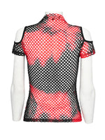 PUNK RAVE RED BIG MESH WITH OPEN SHOULDERS WT-865TDF