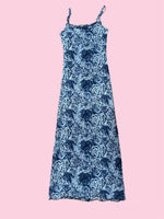 SECOND HAND Y2K BLUE FLOWER MAXI DRESS