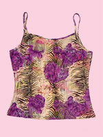 SECOND HAND TIGER GLITTER FLOWER TOP