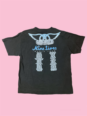 SECOND HAND AEROSMITH NINE LIVES WORLD 1997 TOUR SHIRT