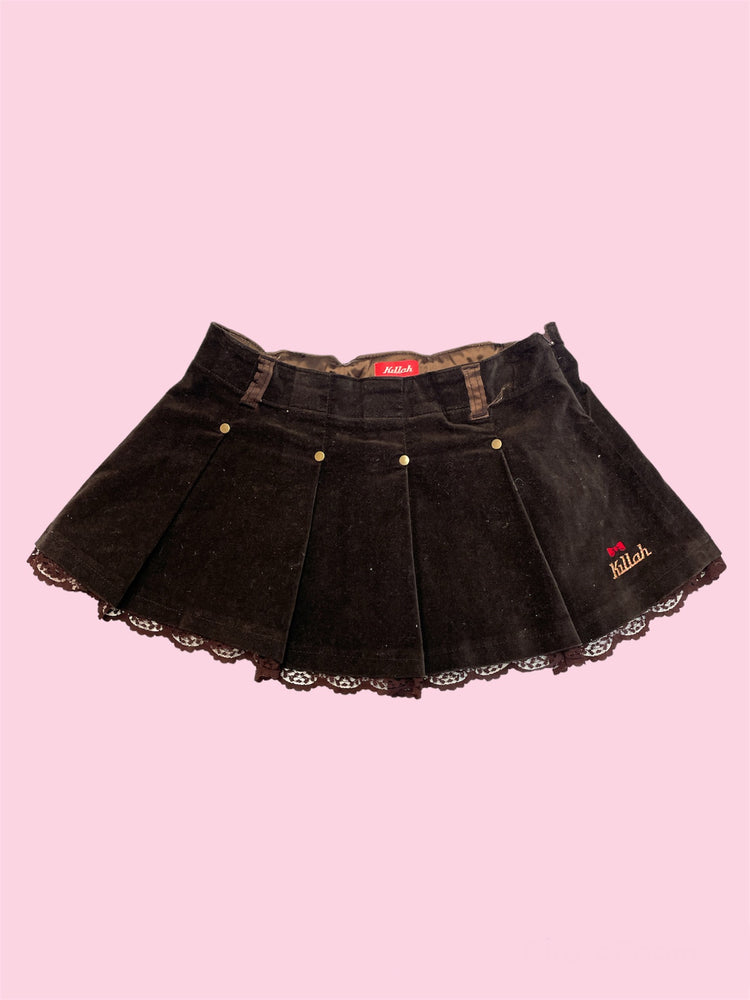 SECOND HAND KILLAH VELVET MINI SKIRT
