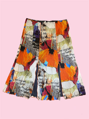 SECOND HAND MIDI SKIRT MESH LAYER WITH PATTERN