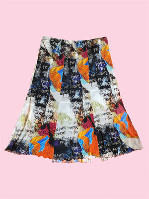 SECOND HAND MIDI SKIRT MESH LAYER WITH PATTERN
