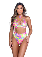 ROMA COSTUME SHIMMER MULTI COLORED HIGH WAISTED SHORTS 6465