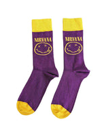 PURPLE NIRVANA HAPPY FACE SOCKS