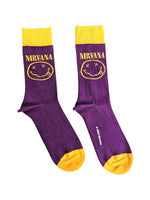 PURPLE NIRVANA HAPPY FACE SOCKS