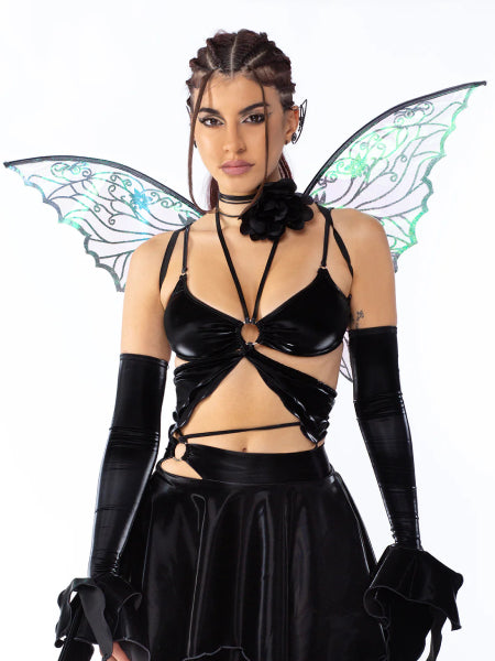 BADINKA NEFARIOUS TAFFETA BUTTERFLY TOP