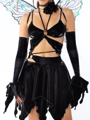 BADINKA NEFARIOUS TAFFETA RUFFLED SKIRT
