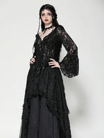 DARK IN LOVE DARK LACE BLOUSE V NECK TW561