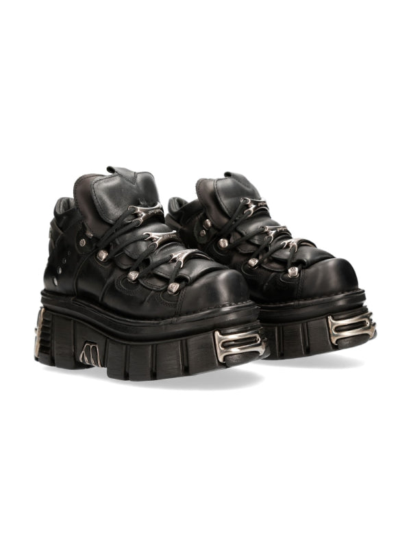 NEW ROCK ANKLE BOOT BLACK TOWER WITH LACES M 106 S112 Coexist Berlin