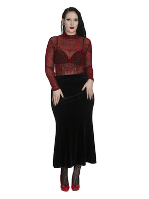 BANNED ANIMAL APPEAL TOP MESH RED LEO TP10664