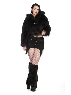 BANNED BLACK FUZZY LEGWARMER