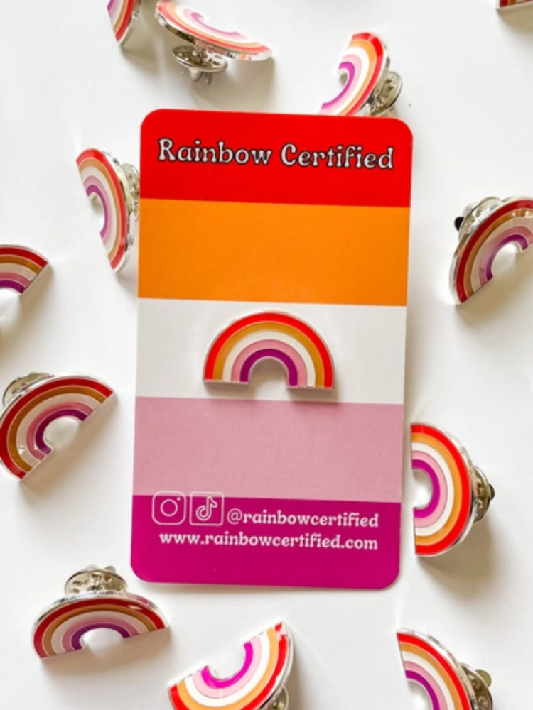 RAINBOW CERTIFIED LESBIAN FLAG PIN