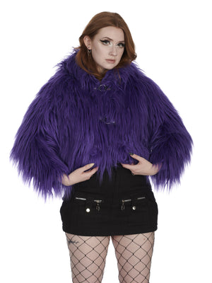 BANNED BUFFY FUZZY PURPLE JACKET 63044