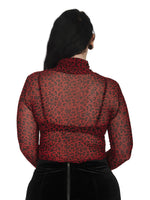 BANNED ANIMAL APPEAL TOP MESH RED LEO TP10664