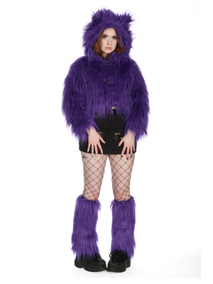 BANNED PURPLE FUZZY LEGWARMER