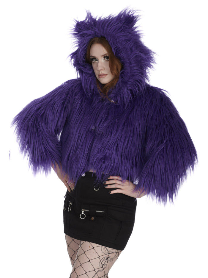 BANNED BUFFY FUZZY PURPLE JACKET 63044
