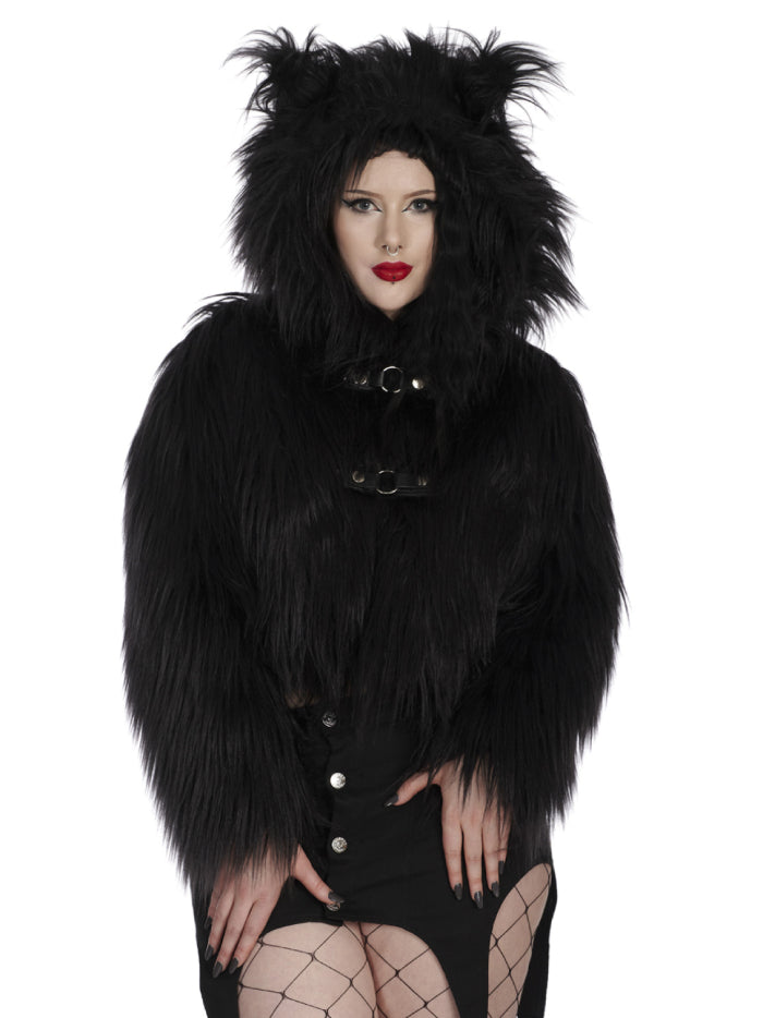 BANNED BUFFY FUZZY BLACK JACKET 63044