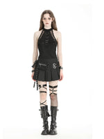 DARK IN LOVE BLACK SHORT SKIRT WITH BAGS KW359