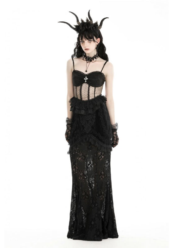 DARK IN LOVE POLKA DOT LACE CORSET TOP CW081