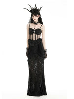 DARK IN LOVE POLKA DOT LACE CORSET TOP CW081