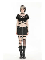 DARK IN LOVE MESH ARMS CROPPED TOP TW591