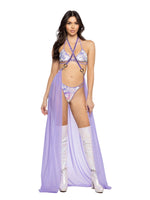 J VALENTINE LAVENDER SKY HARNESS GYPSY SKIRT FF146