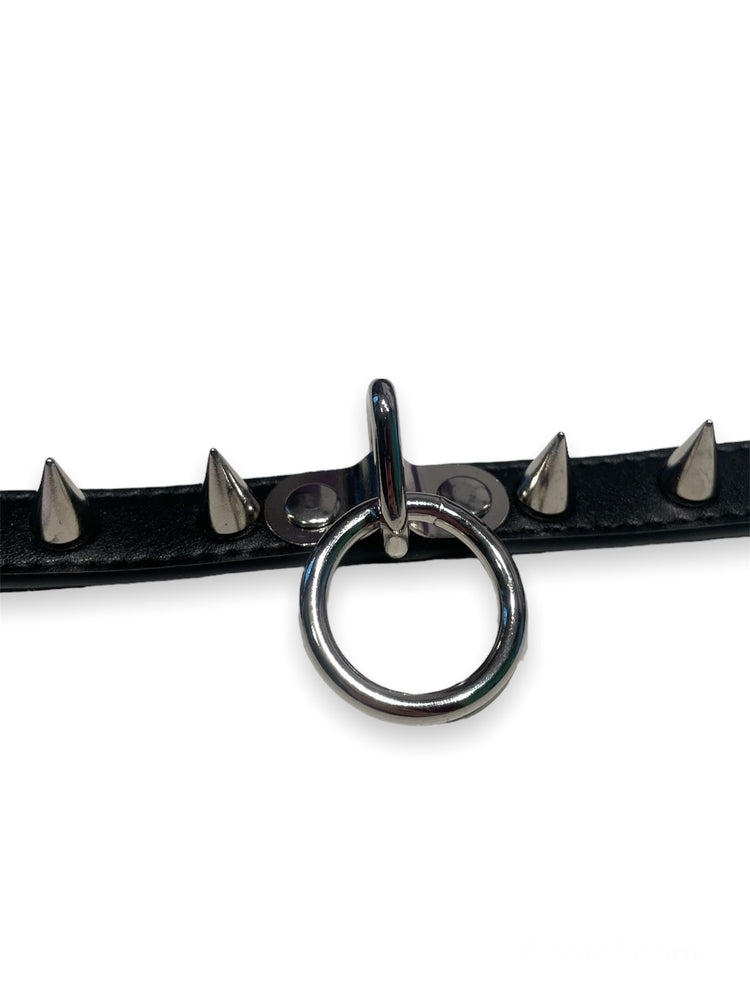 
            
                Bild in den Galerie-Viewer laden,FUNK PLUS BLACK VEGAN RING AND SPIKES CHOKER STITCHED CK173
            
        