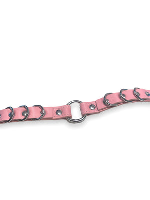 FUNK PLUS PINK O RING AND D RING CHOKER VEGAN FC366