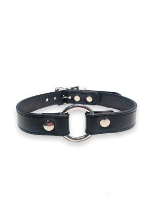 FUNK PLUS VEGAN SIMPLE O RING BLACK CHOKER CK169