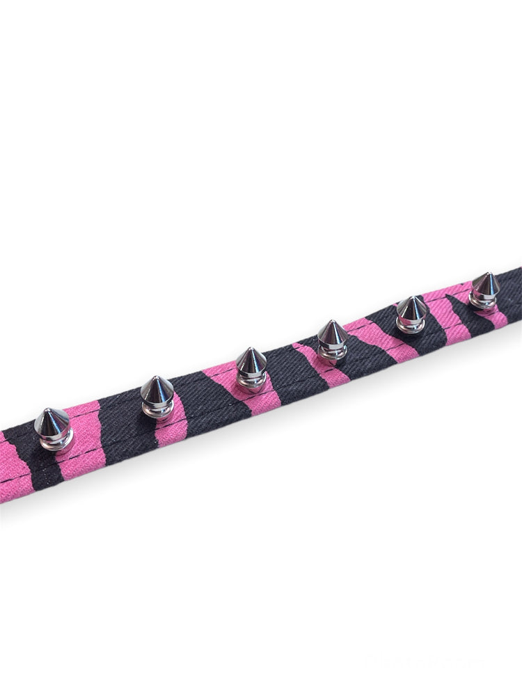 
            
                Load image into Gallery viewer, FUNK PLUS SPIKE PINK ZEBRA CHOKER CK134
            
        