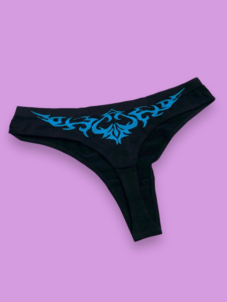 
            
                Load image into Gallery viewer, TRIBAL HEART TANGA BLACK/BLUE
            
        