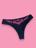 TRIBAL HEART TANGA BLACK/PINK