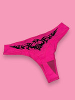 TRIBAL HEART TANGA NEON PINK