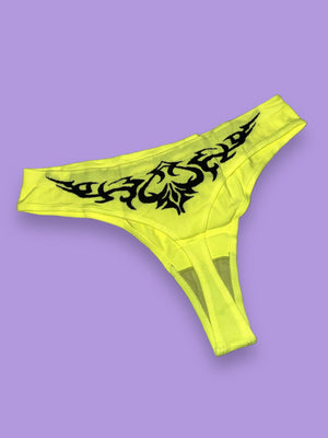 TRIBAL HEART TANGA NEON YELLOW