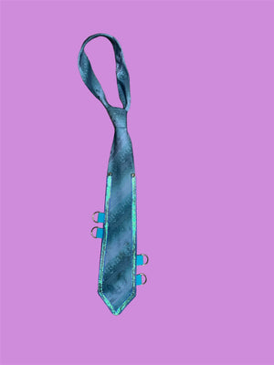 UPCYCLED SECOND HAND BLUE SHIMMER TIE