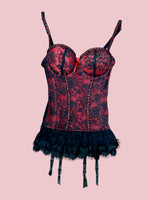 SECOND HAND RED BLACK CORSET DRESS