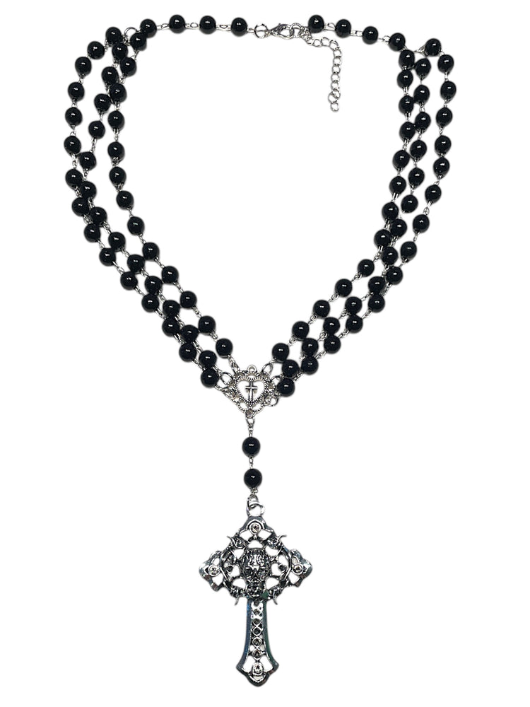 3 LAYER BLACK PEARL NECKLACE